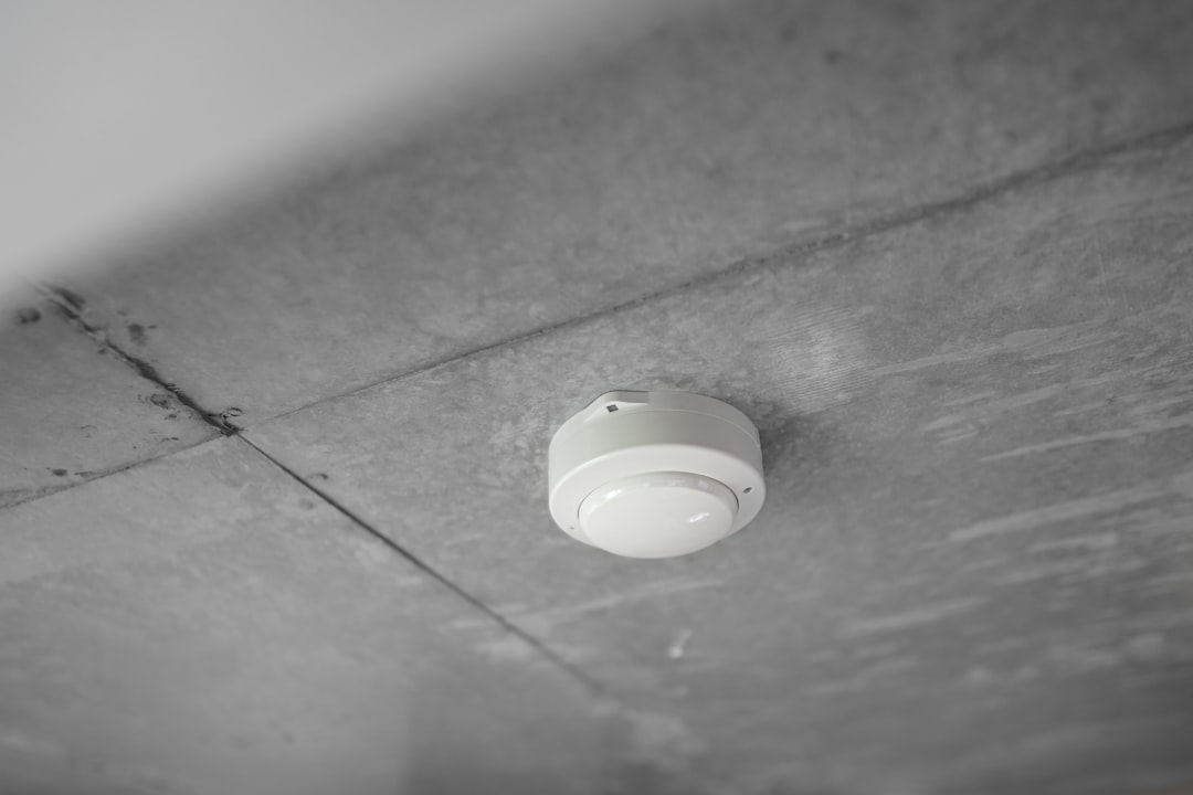 Fire alarm on a ceiling