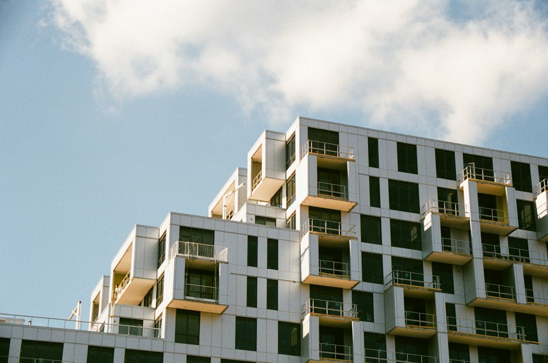 City apartment buildings for renters with two residences